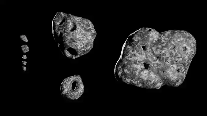 Asteroid pack Free low-poly 3D model