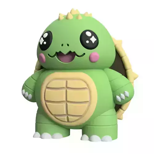 Cute Cryptid Baby Beast of Busco Snapping Turtle Figure 3D print model