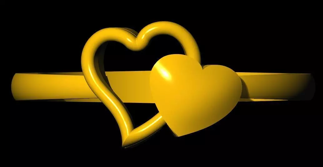 Heart Ring plain 3dm file 3D print model_0
