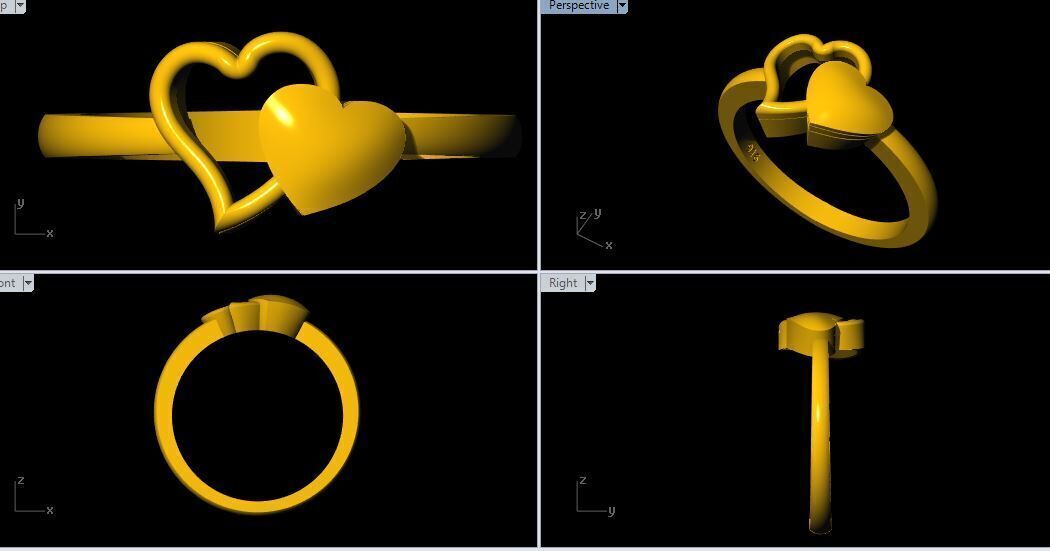Heart Ring plain 3dm file 3D print model_1