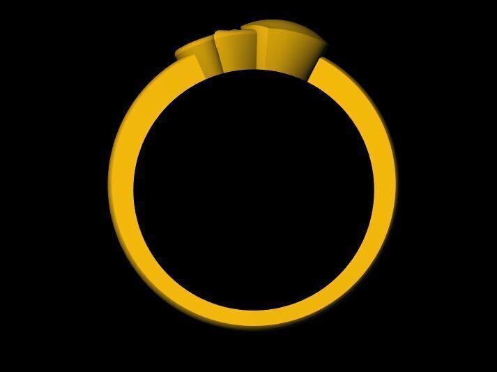 Heart Ring plain 3dm file 3D print model_3