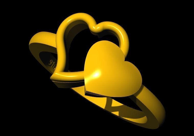 Heart Ring plain 3dm file 3D print model_2