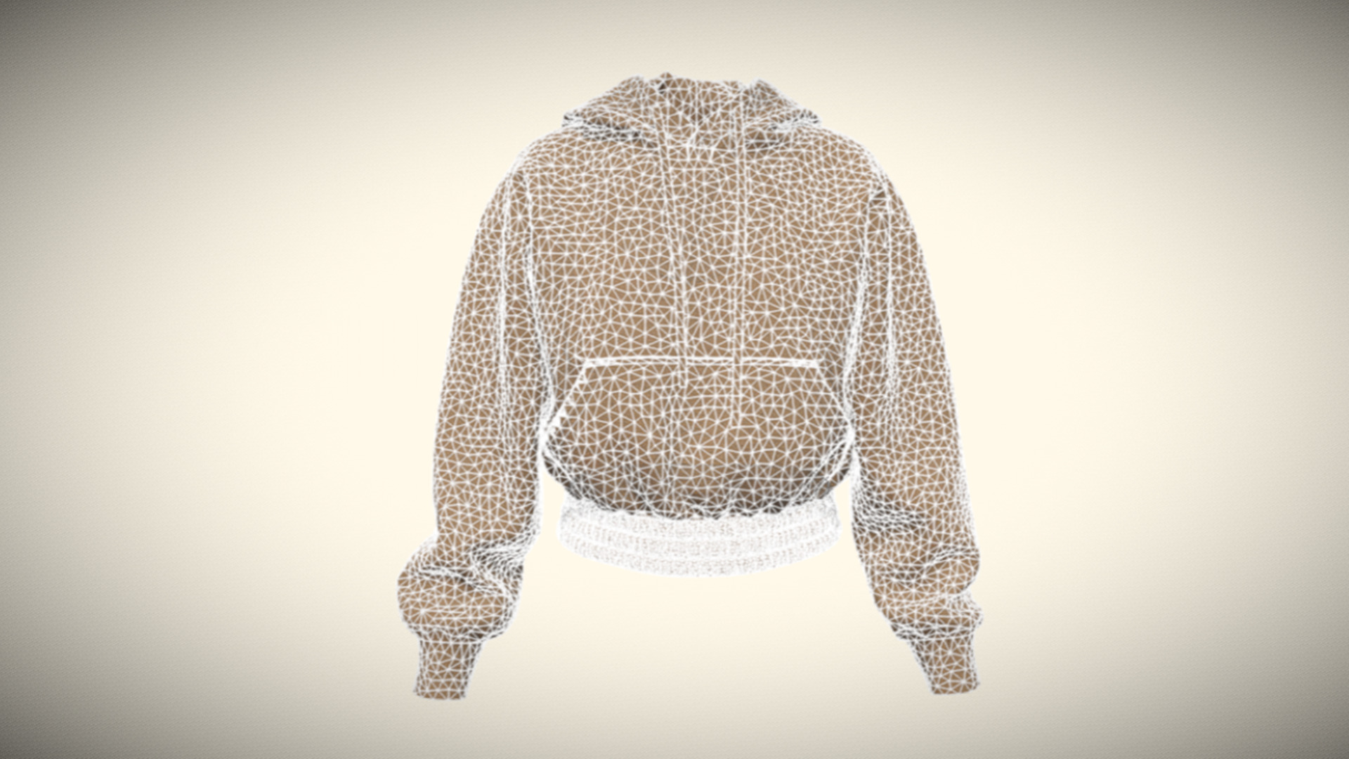 Girls Cropped Hoodie in Low Poly Low-poly 3D model_1