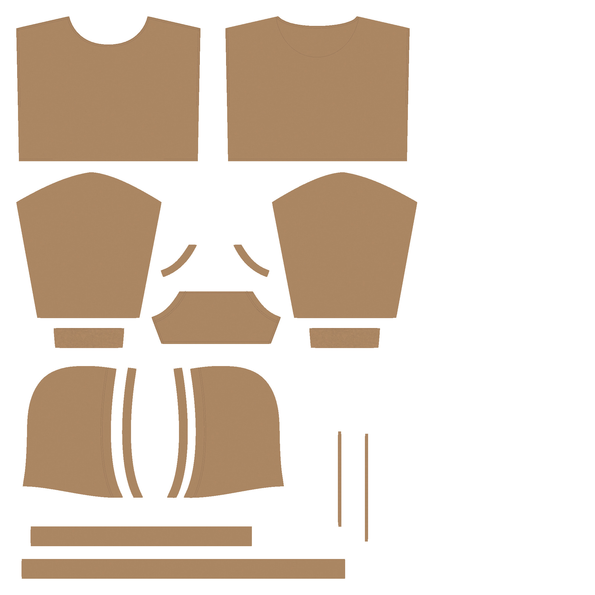 Girls Cropped Hoodie in Low Poly Low-poly 3D model_2