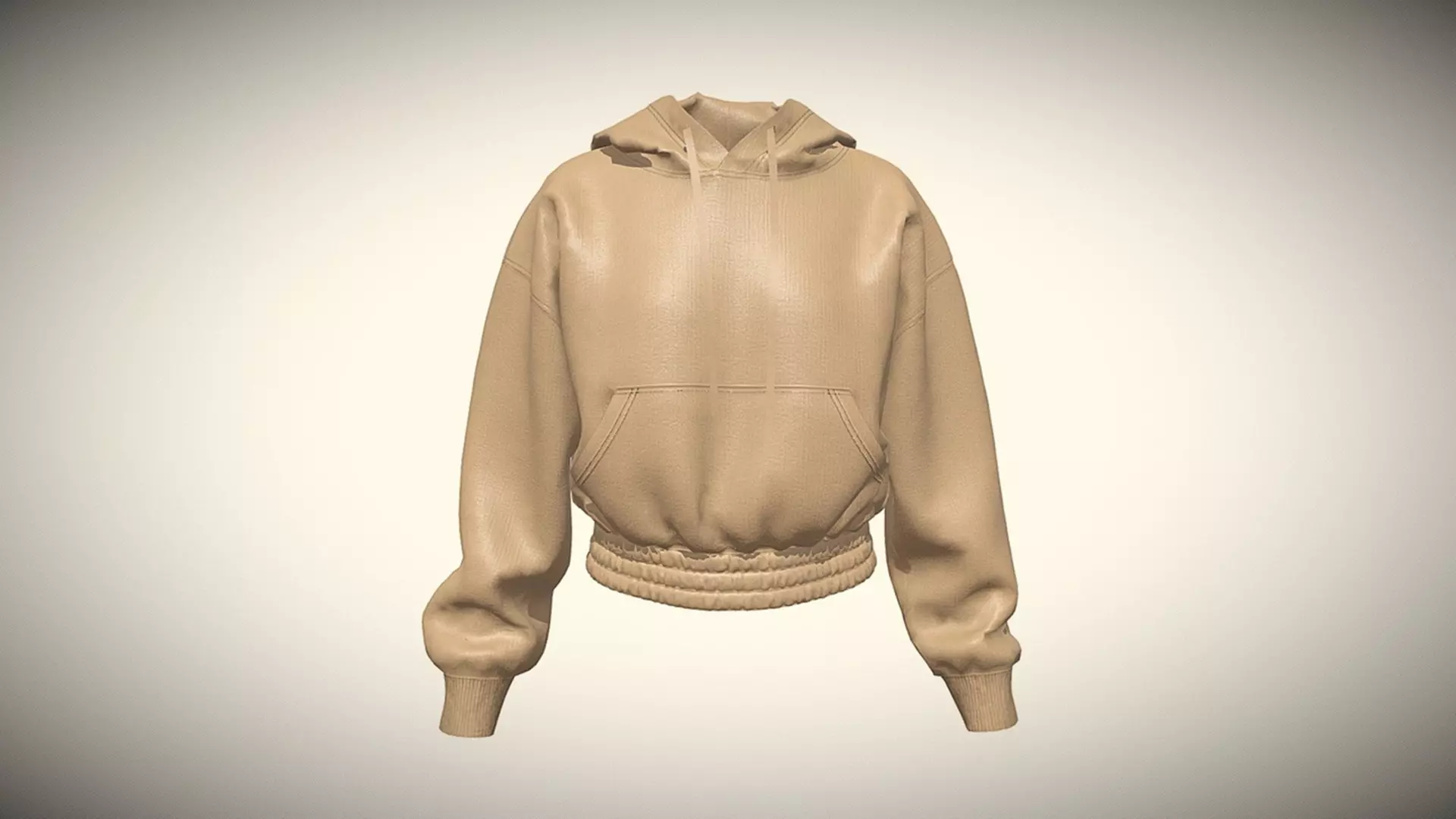 Girls Cropped Hoodie in Low Poly Low-poly 3D model_0