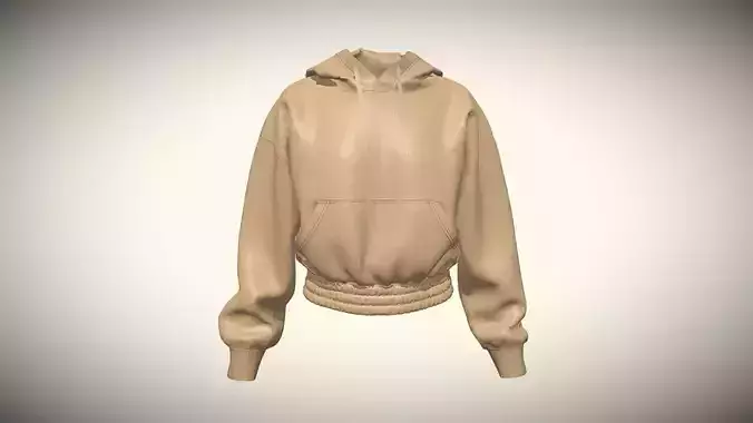 Girls Cropped Hoodie in Low Poly