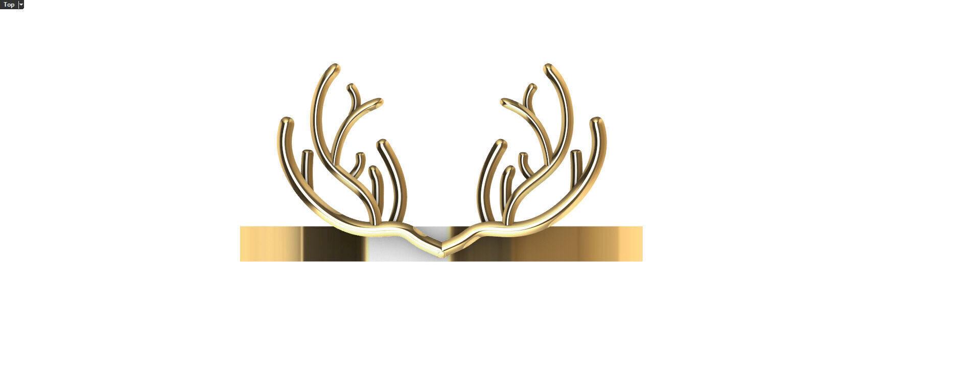 Antlers ring 3D print model_1