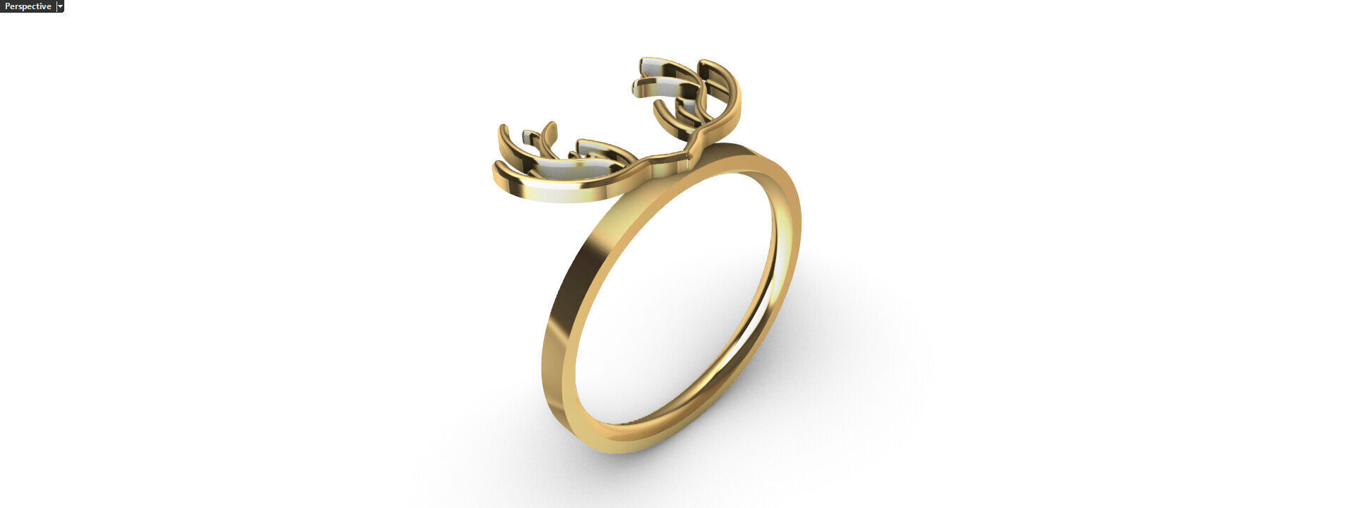 Antlers ring 3D print model_2