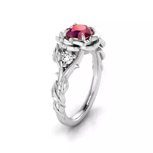  Floral Engagement Wedding Ring for Women 3 3D print model