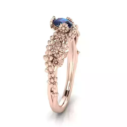 Floral Engagement Wedding Ring for Women 5 3D print model