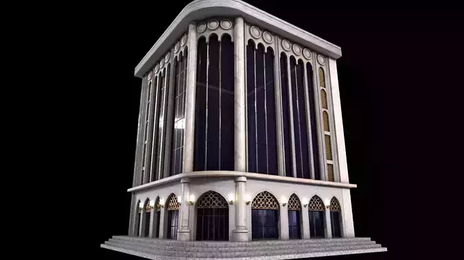 Low poly Eastern style Business Building
