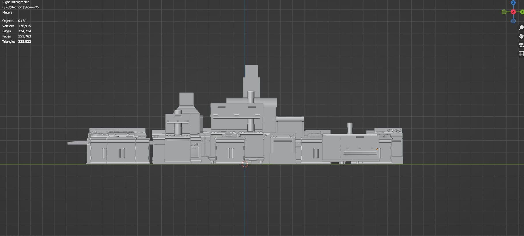 Low Poly 30 Gas Stoves Pack - Game Ready - Untextured Low-poly 3D model_39