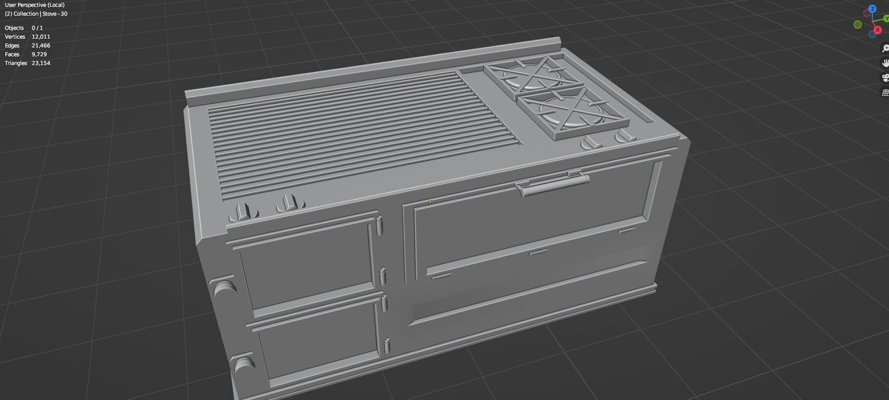 Low Poly 30 Gas Stoves Pack - Game Ready - Untextured Low-poly 3D model_106