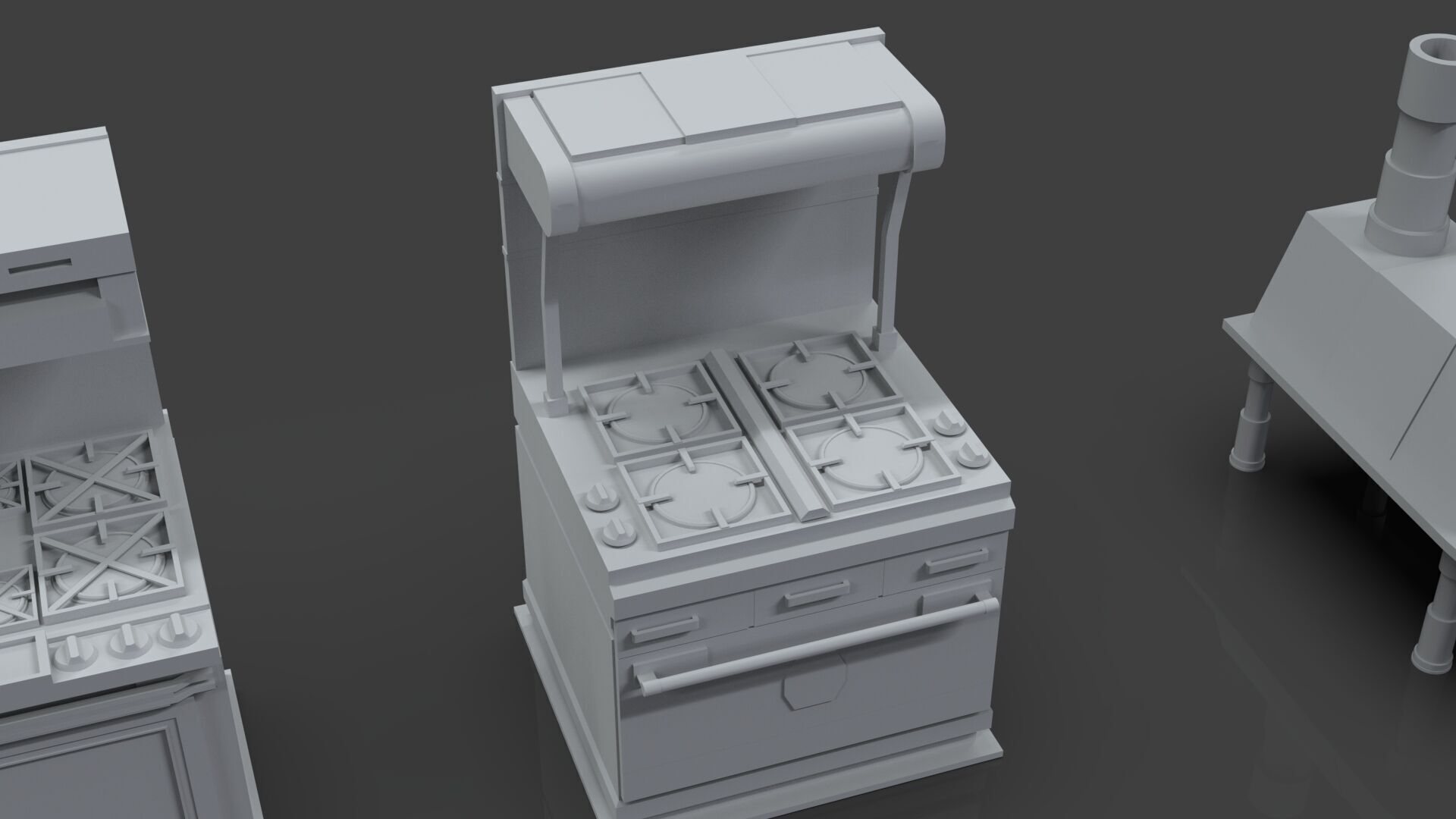 Low Poly 30 Gas Stoves Pack - Game Ready - Untextured Low-poly 3D model_62