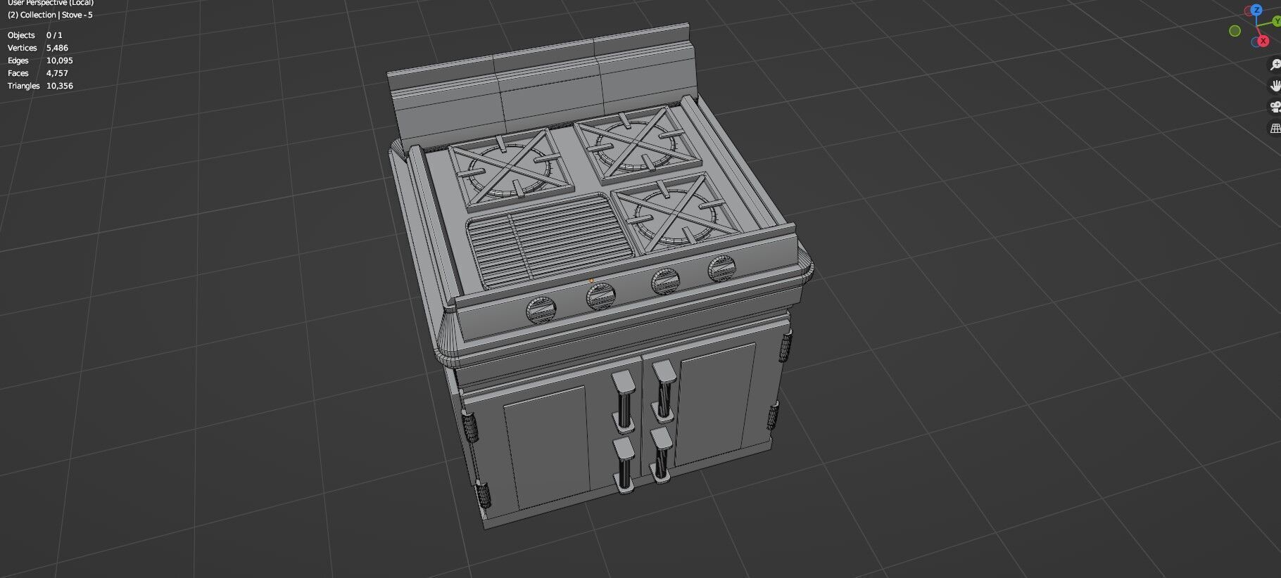 Low Poly 30 Gas Stoves Pack - Game Ready - Untextured Low-poly 3D model_15