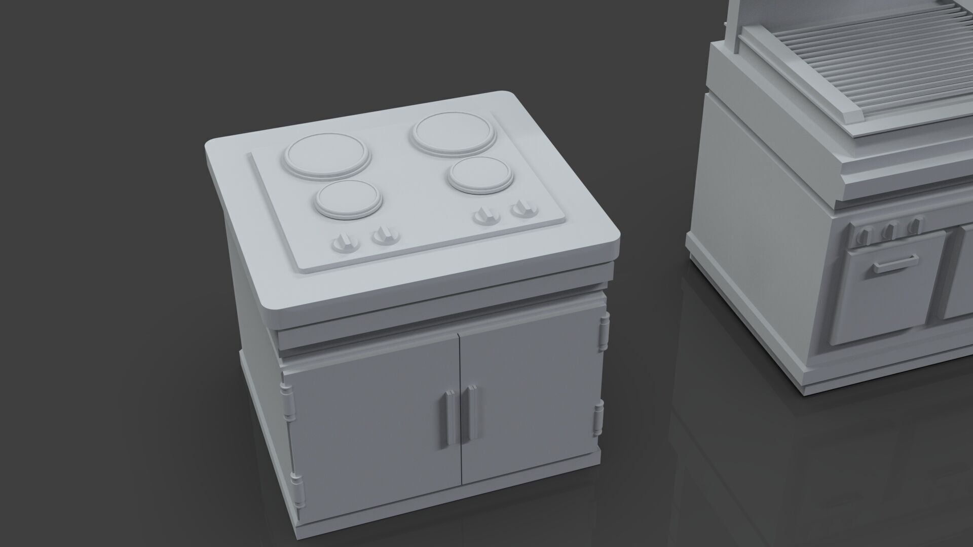 Low Poly 30 Gas Stoves Pack - Game Ready - Untextured Low-poly 3D model_63