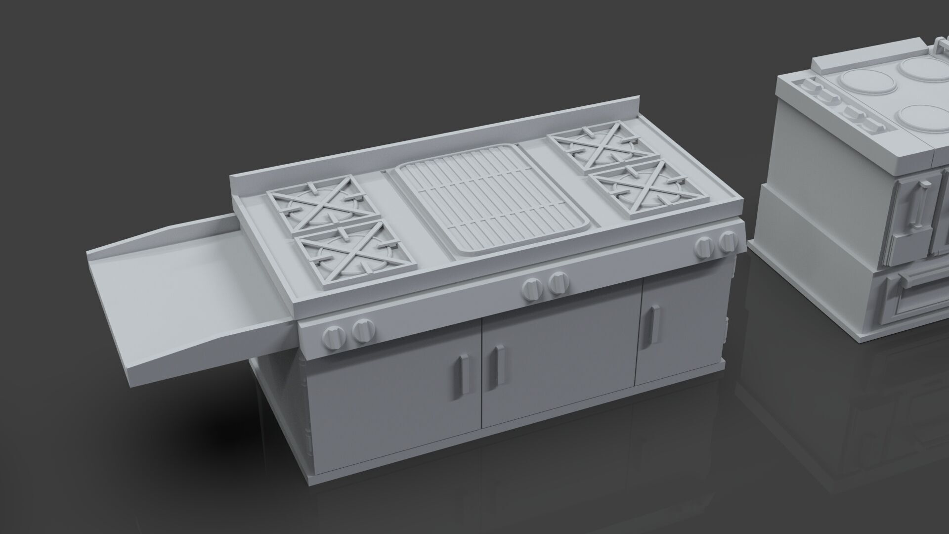 Low Poly 30 Gas Stoves Pack - Game Ready - Untextured Low-poly 3D model_59