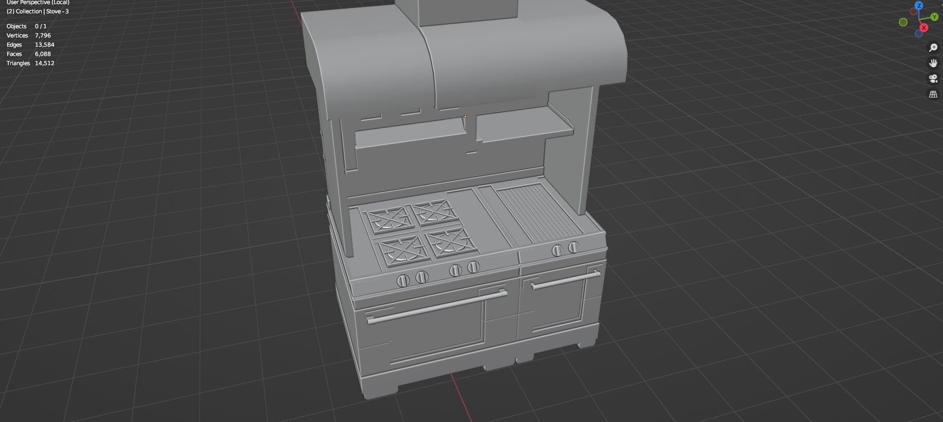 Low Poly 30 Gas Stoves Pack - Game Ready - Untextured Low-poly 3D model_82