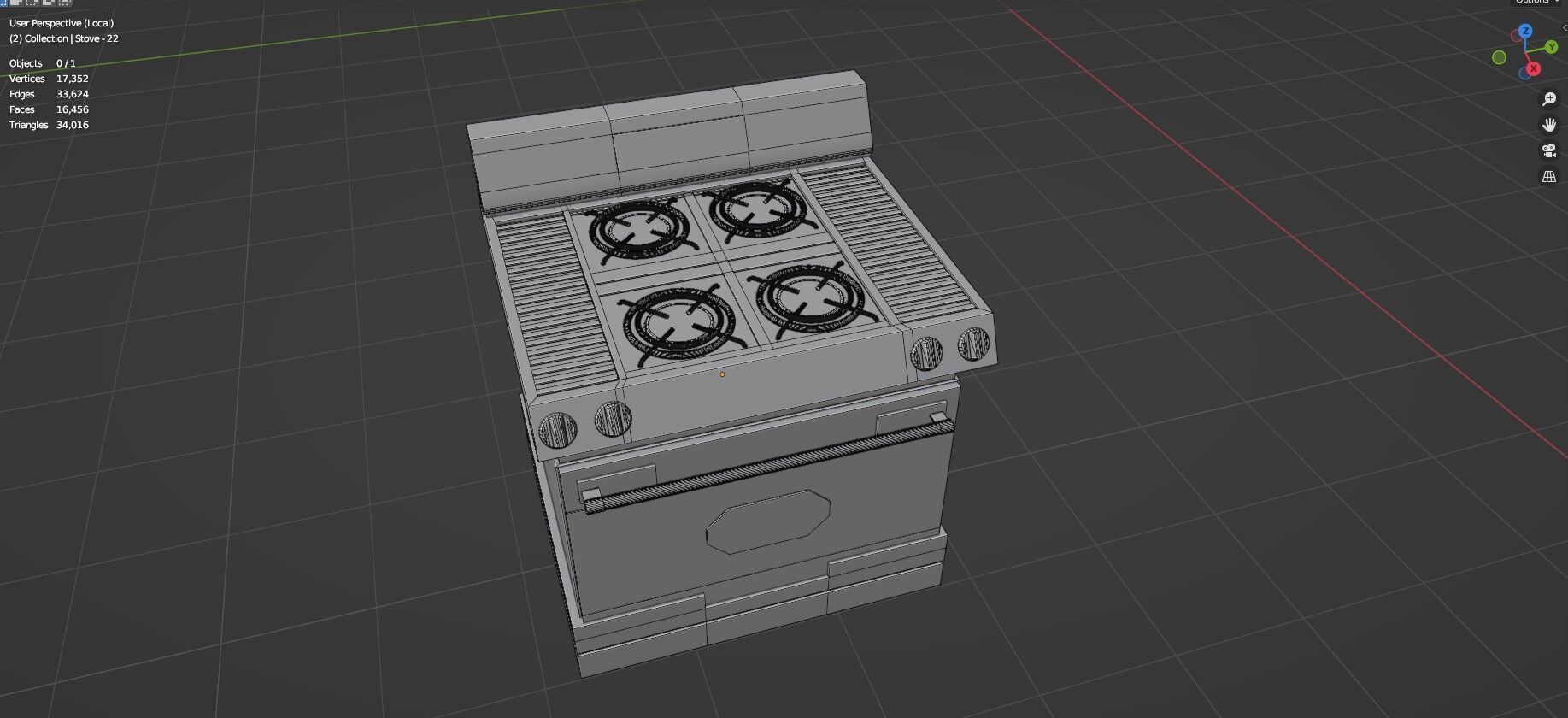 Low Poly 30 Gas Stoves Pack - Game Ready - Untextured Low-poly 3D model_29