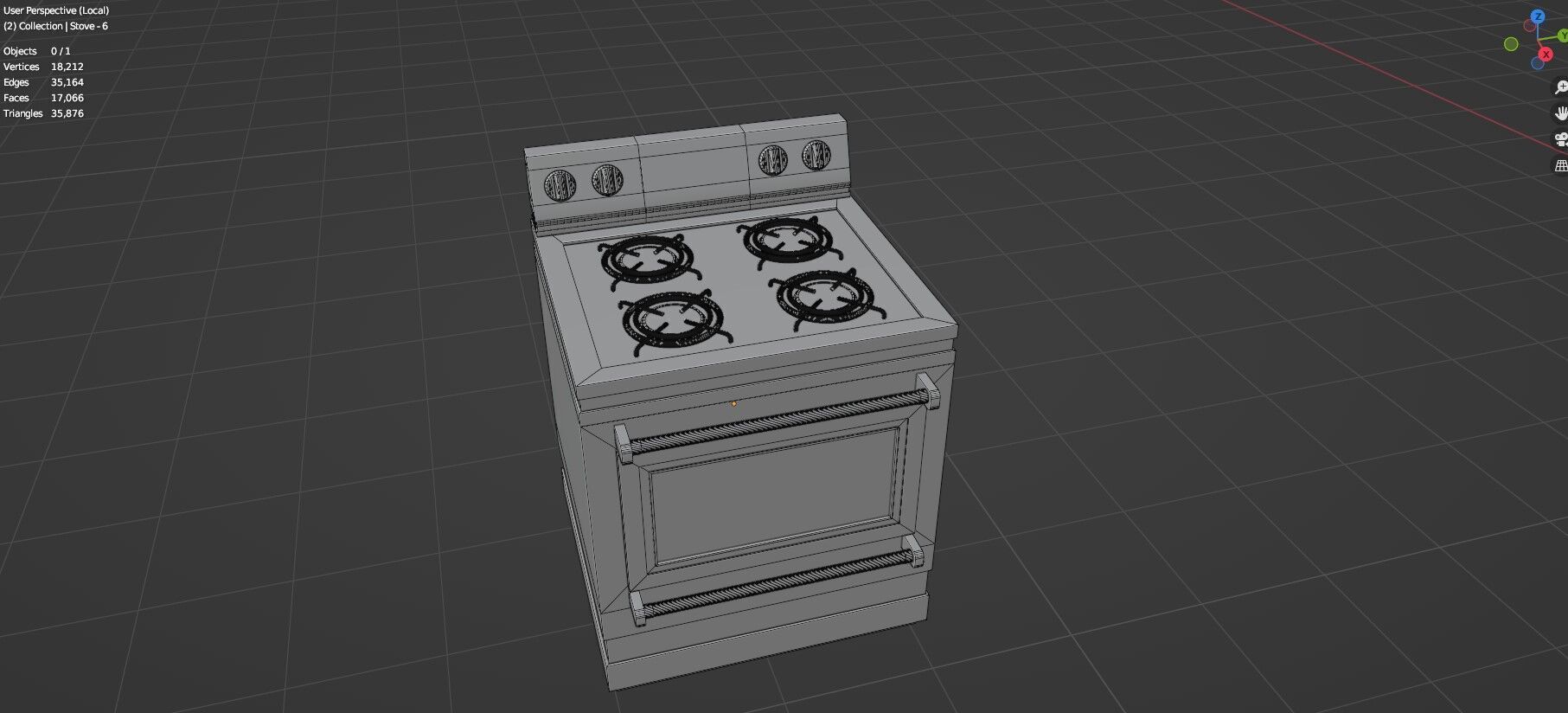 Low Poly 30 Gas Stoves Pack - Game Ready - Untextured Low-poly 3D model_9