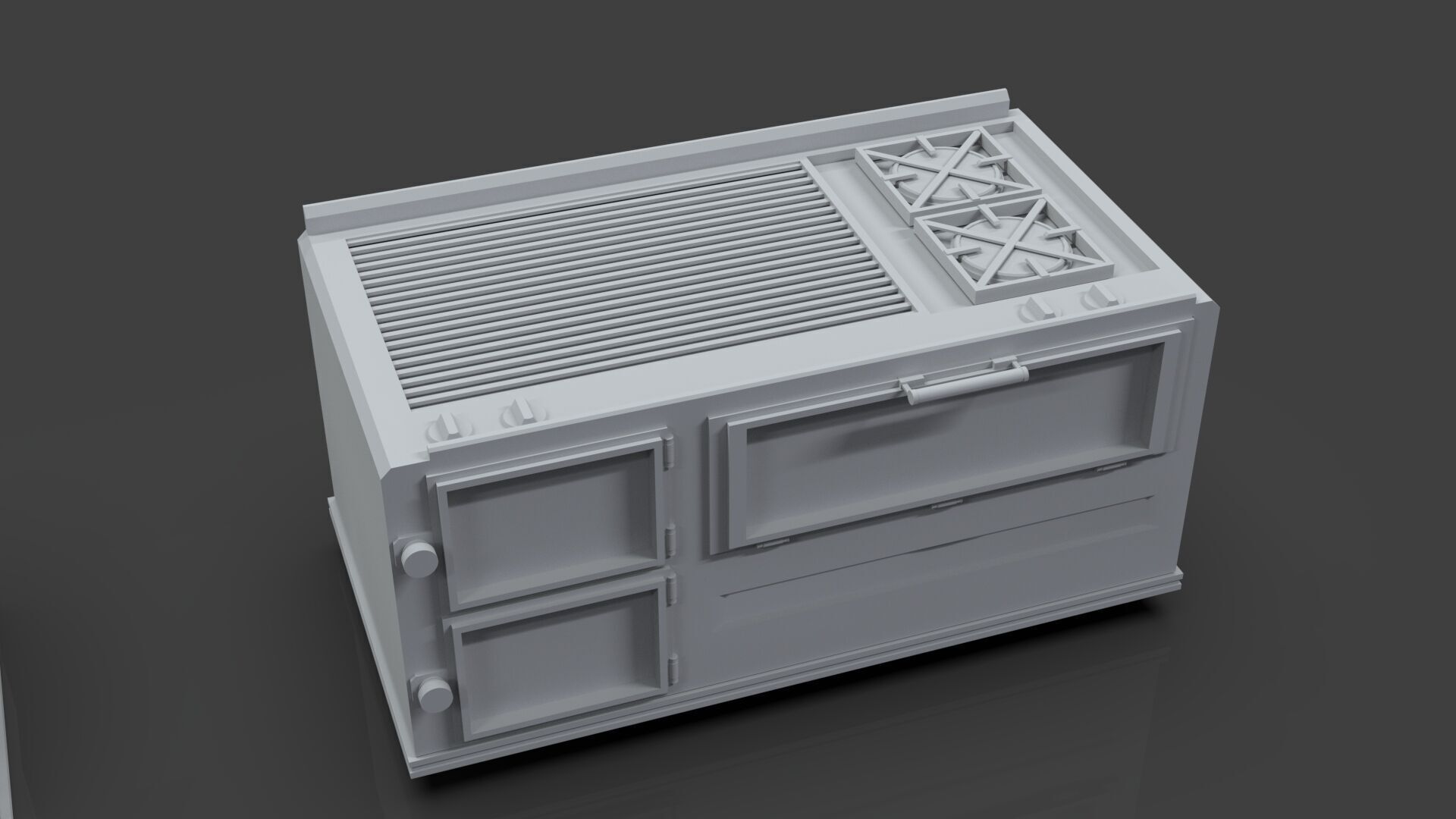 Low Poly 30 Gas Stoves Pack - Game Ready - Untextured Low-poly 3D model_54