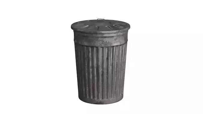 Trash Can Low-poly 3D model