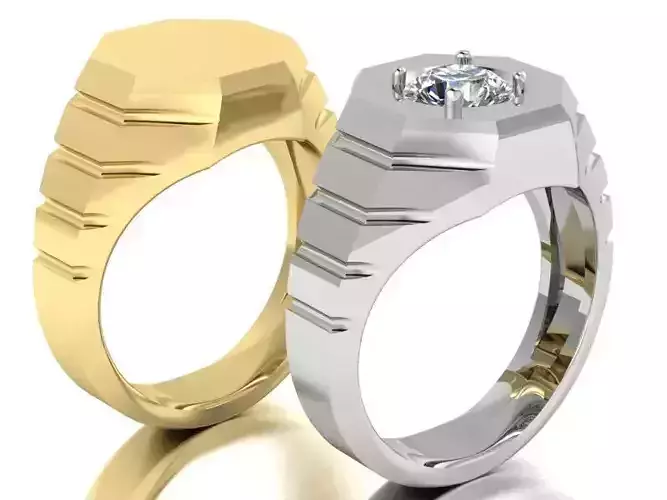 men signet ring two options one carat gem