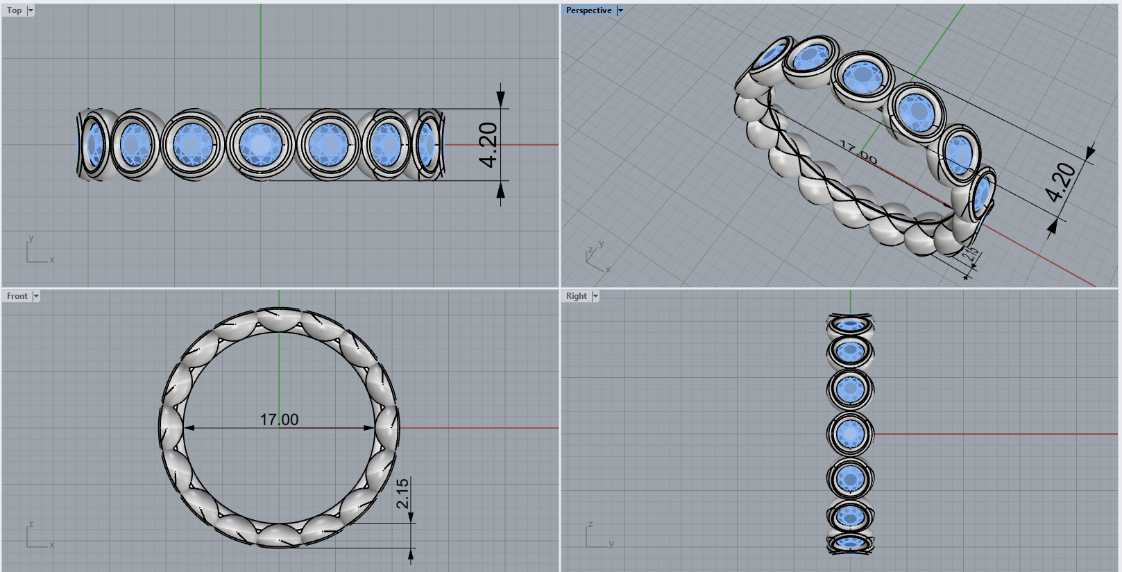 Bezel ring model 781 3D print model_3