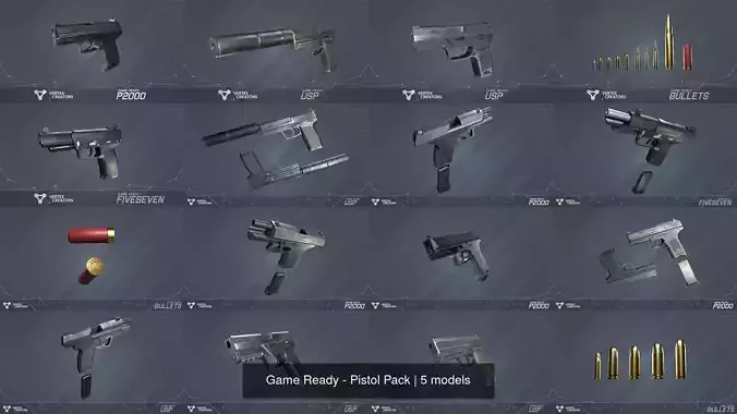 Game Ready - Pistol Pack 3D Model Collection
