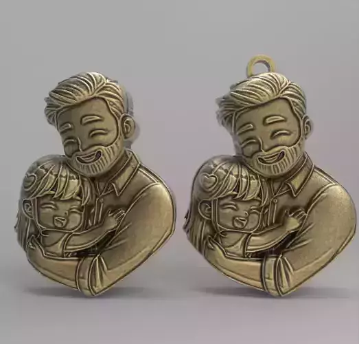 valentinesday dad daughter love decor 3D print model