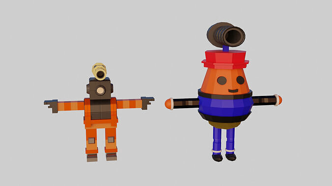 Low poly 3d character Low-poly 3D model