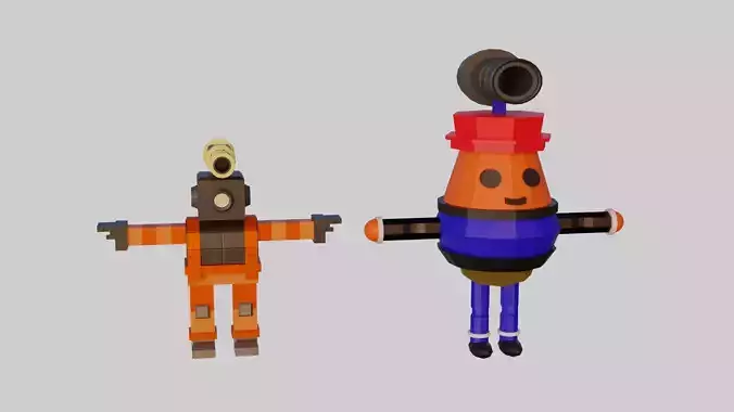 Low poly 3d character model