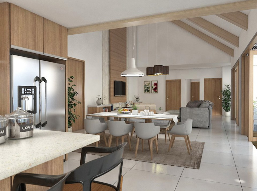 Dining and Living room 3D model_2