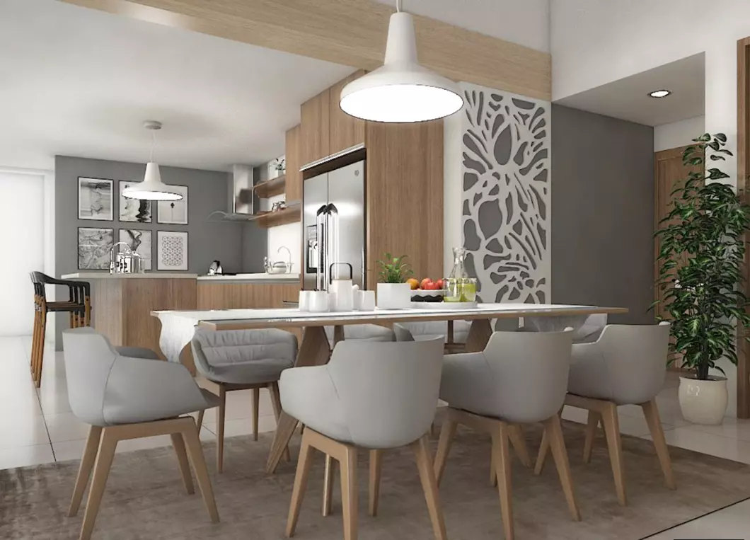 Dining and Living room 3D model_0