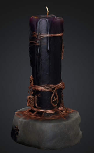 Arcane Candle Low-poly 3D model_3