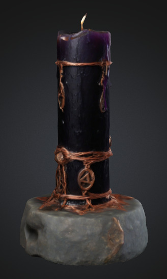 Arcane Candle Low-poly 3D model_1