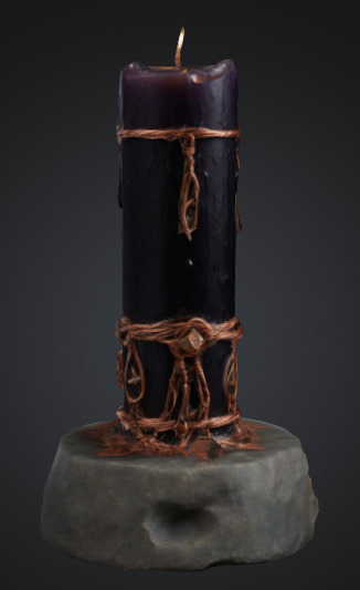 Arcane Candle Low-poly 3D model_2
