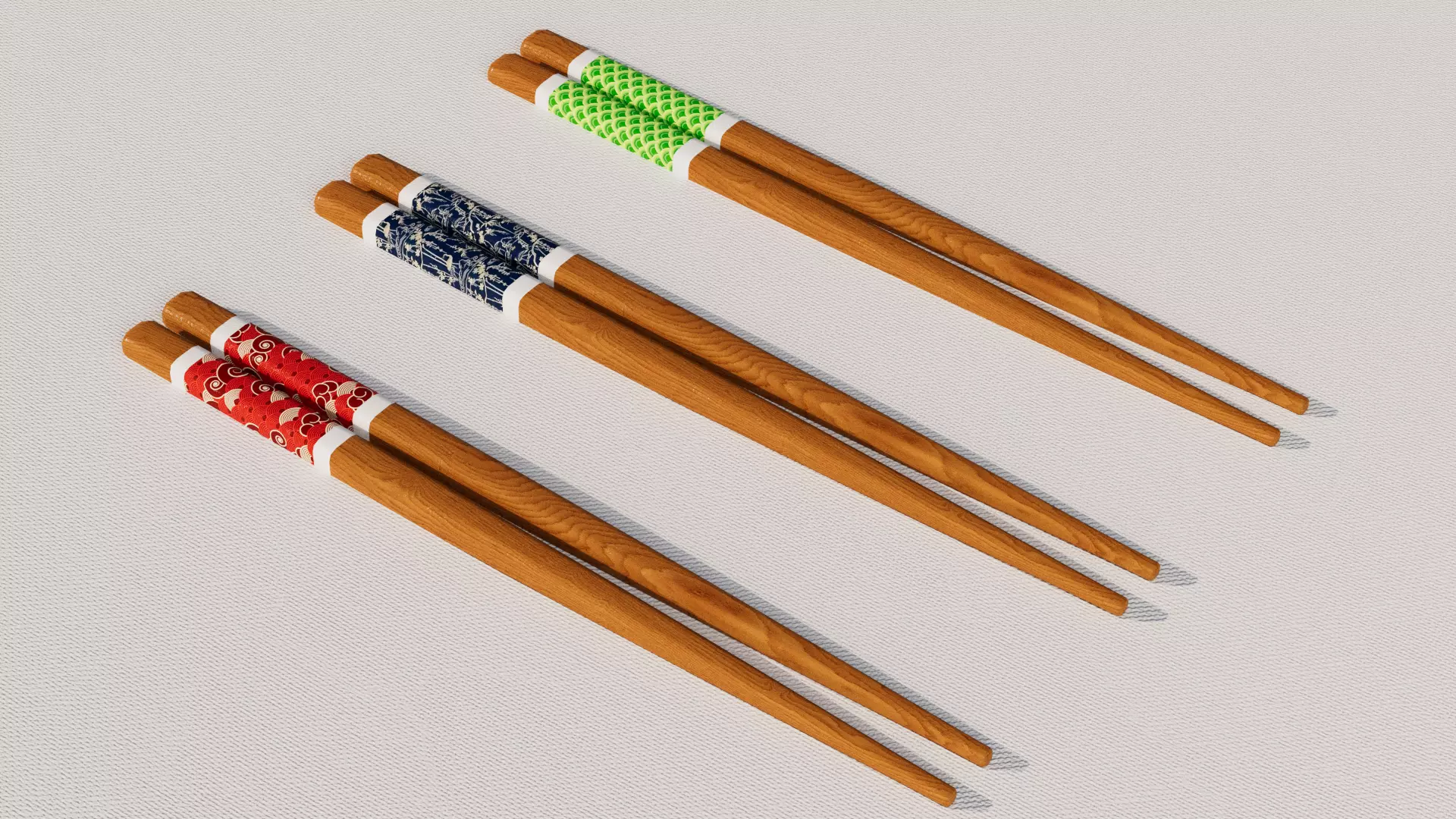 Chopsticks with Holder 3D model_0
