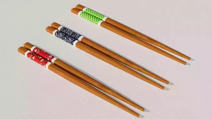 Chopsticks with Holder 3D model