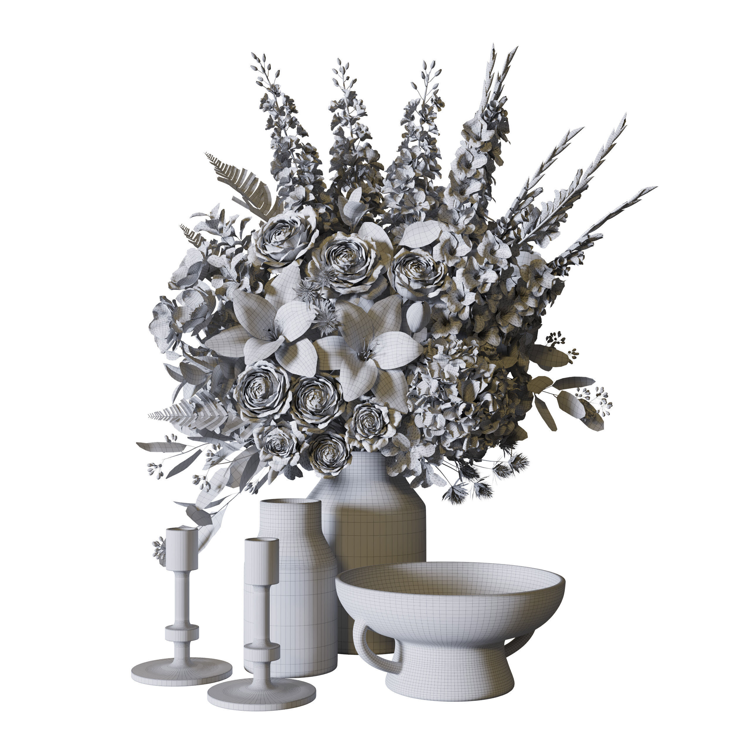 Flower Set 087  3D model_6