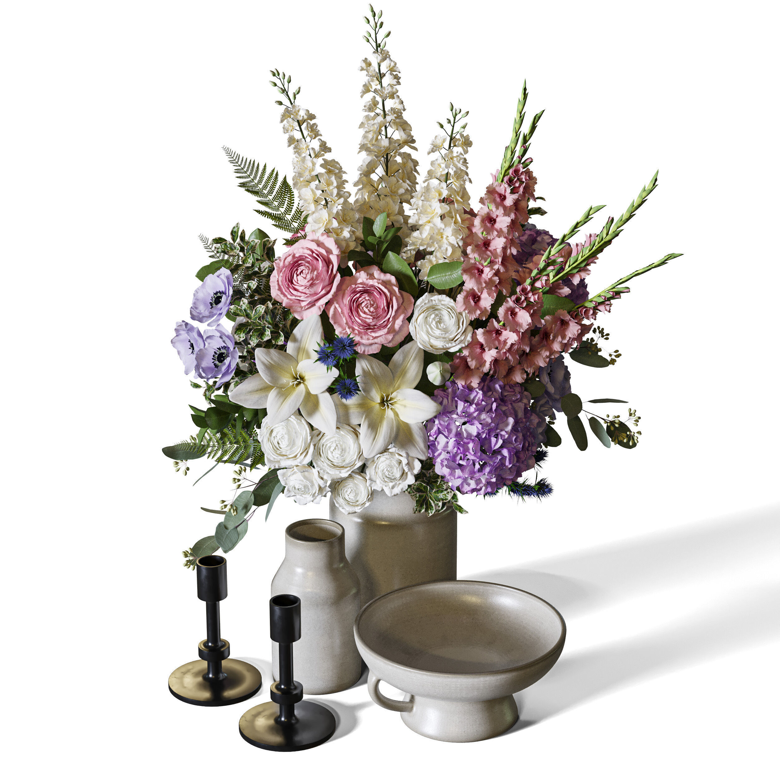 Flower Set 087  3D model_1