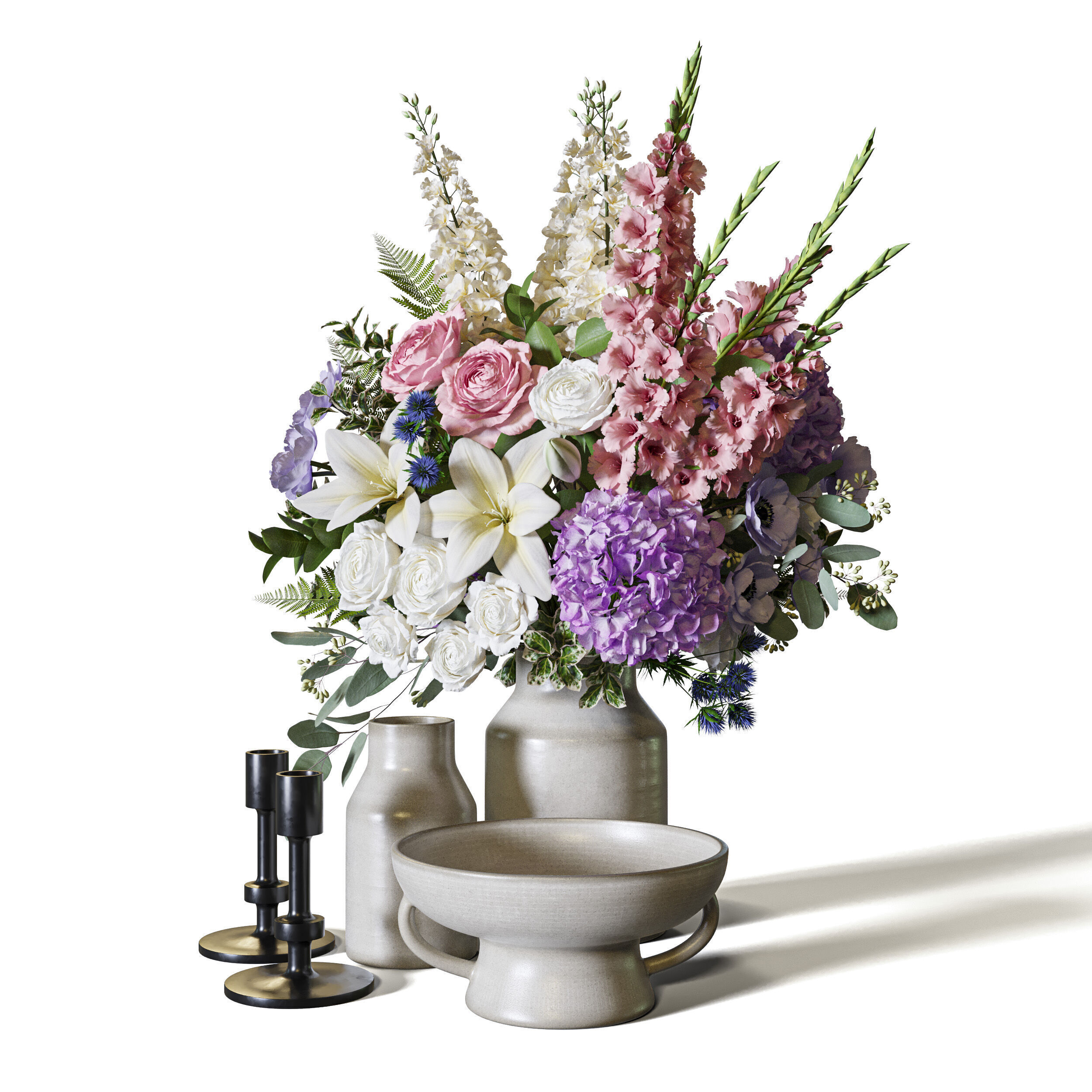 Flower Set 087  3D model_2