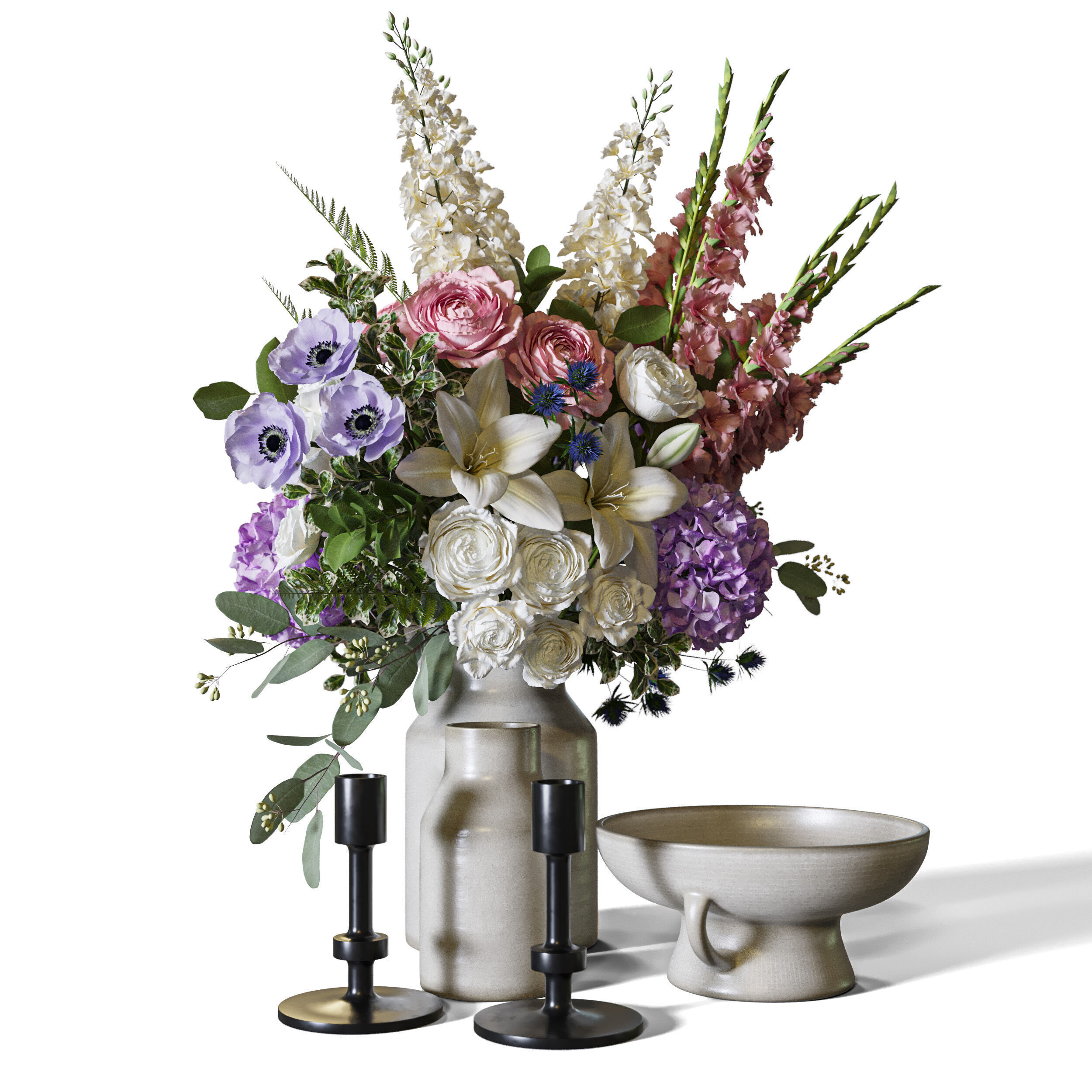 Flower Set 087  3D model_4