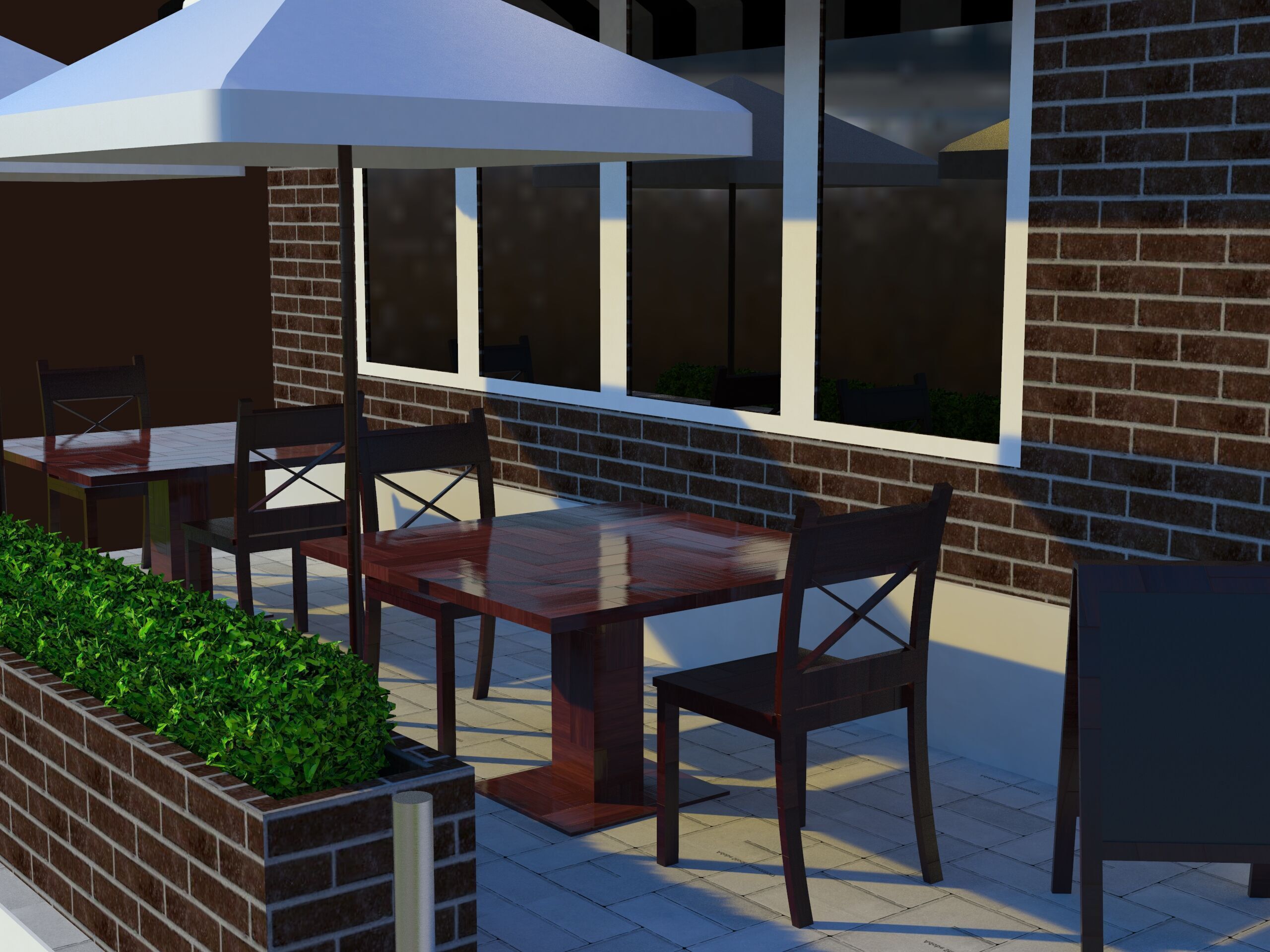 A corner coffee shop Low-poly 3D model_3