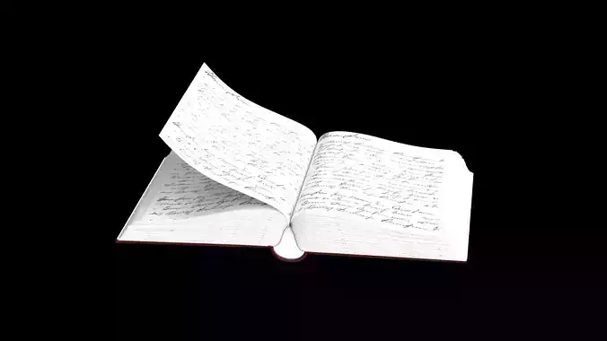Book Riged Low-poly 3D model