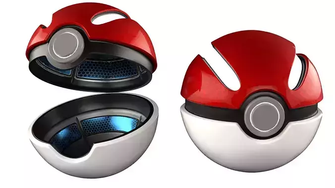 Pokemon Pokeball Open and Closed  3D model
