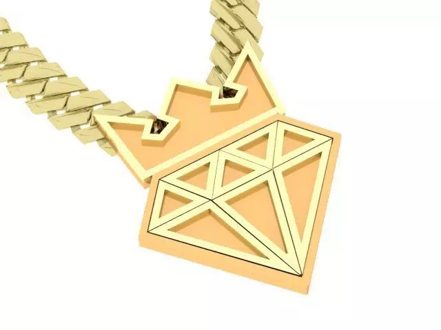 Diamond 3D Pendant 3D print model_0