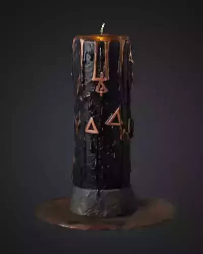 3 Arcane Candle Low-poly 3D model