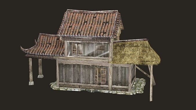 Thatch Hut House 12 For Games and Films 3D Model Low-poly 3D model