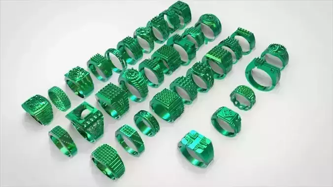 Lot of Various 100 Mens Rings Collection Bulk  3D print model